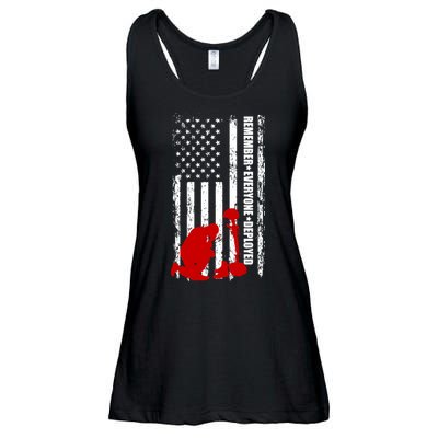 Remember Everyone Deployed Support Our Troops Ladies Essential Flowy Tank