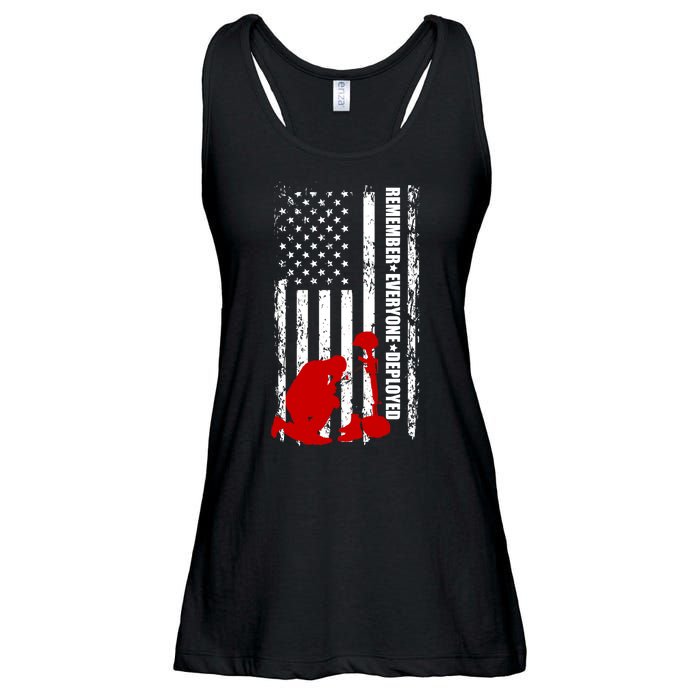 Remember Everyone Deployed Support Our Troops Ladies Essential Flowy Tank