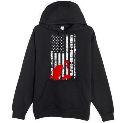 Remember Everyone Deployed Support Our Troops Premium Pullover Hoodie