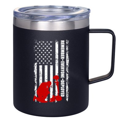 Remember Everyone Deployed Support Our Troops 12oz Stainless Steel Coffee Mug