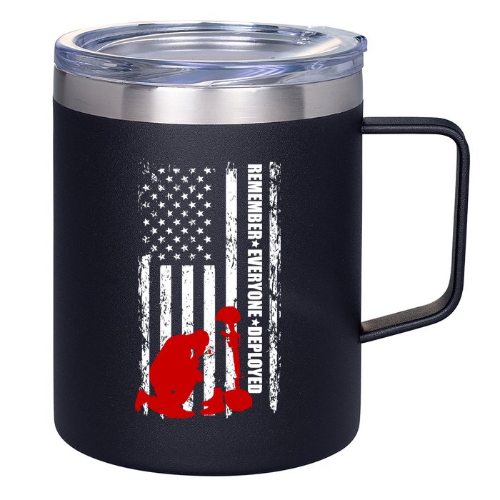 Remember Everyone Deployed Support Our Troops 12oz Stainless Steel Coffee Mug