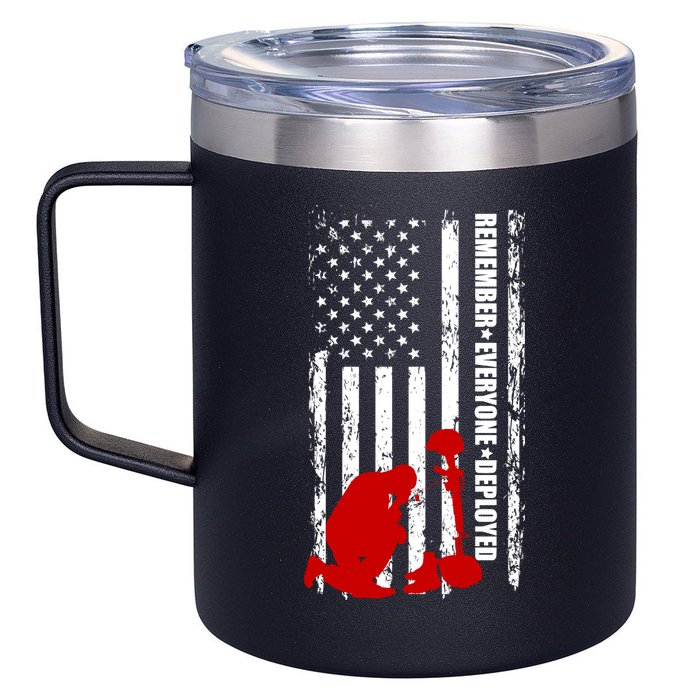 Remember Everyone Deployed Support Our Troops 12oz Stainless Steel Coffee Mug