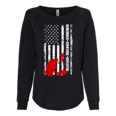 Remember Everyone Deployed Support Our Troops Womens California Wash Sweatshirt