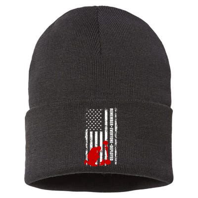 Remember Everyone Deployed Support Our Troops Sustainable Knit Beanie