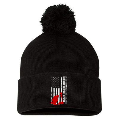 Remember Everyone Deployed Support Our Troops Pom Pom 12in Knit Beanie