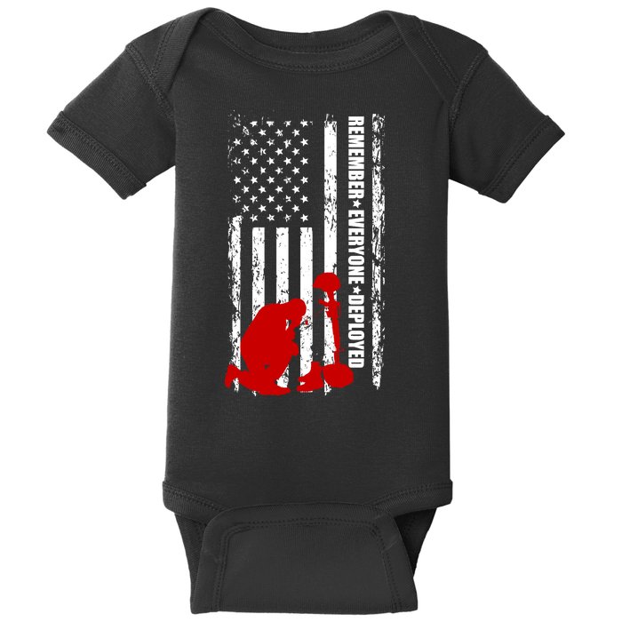 Remember Everyone Deployed Support Our Troops Baby Bodysuit