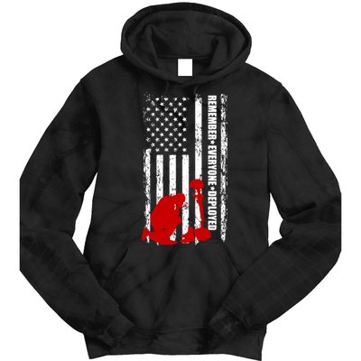 Remember Everyone Deployed Support Our Troops Tie Dye Hoodie