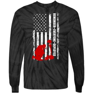 Remember Everyone Deployed Support Our Troops Tie-Dye Long Sleeve Shirt