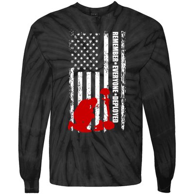 Remember Everyone Deployed Support Our Troops Tie-Dye Long Sleeve Shirt
