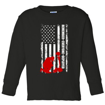 Remember Everyone Deployed Support Our Troops Toddler Long Sleeve Shirt