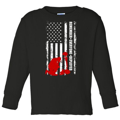 Remember Everyone Deployed Support Our Troops Toddler Long Sleeve Shirt