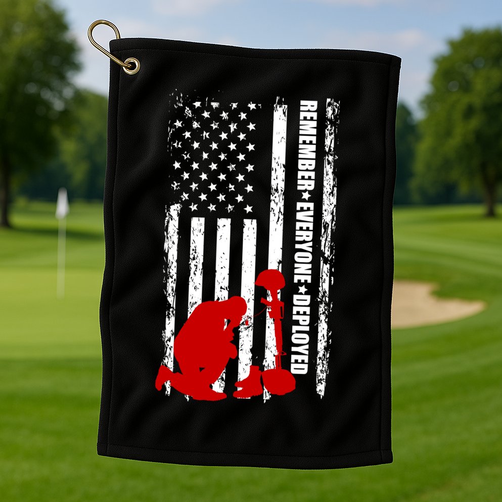 Remember Everyone Deployed Support Our Troops Golf Towel