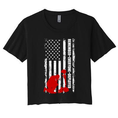 Remember Everyone Deployed Support Our Troops Crop Top