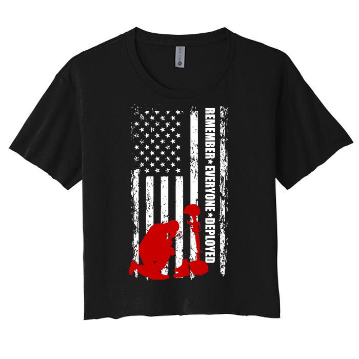 Remember Everyone Deployed Support Our Troops Women's Crop Top Tee