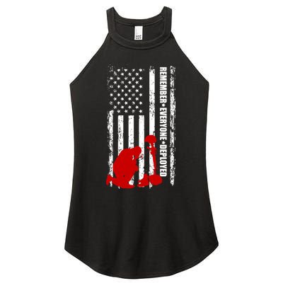 Remember Everyone Deployed Support Our Troops Women's Perfect Tri Rocker Tank