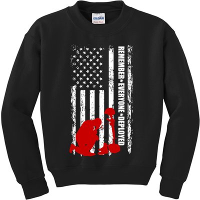 Remember Everyone Deployed Support Our Troops Kids Sweatshirt