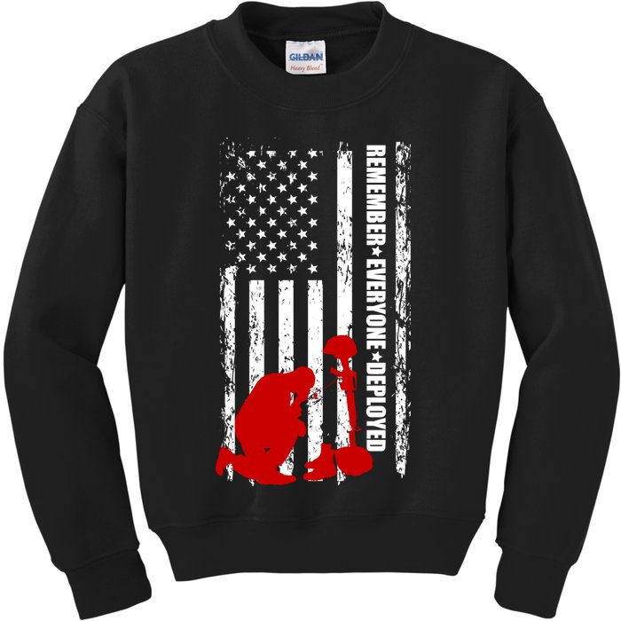 Remember Everyone Deployed Support Our Troops Kids Sweatshirt