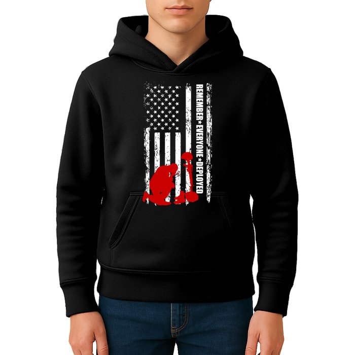 Remember Everyone Deployed Support Our Troops Kids Hoodie