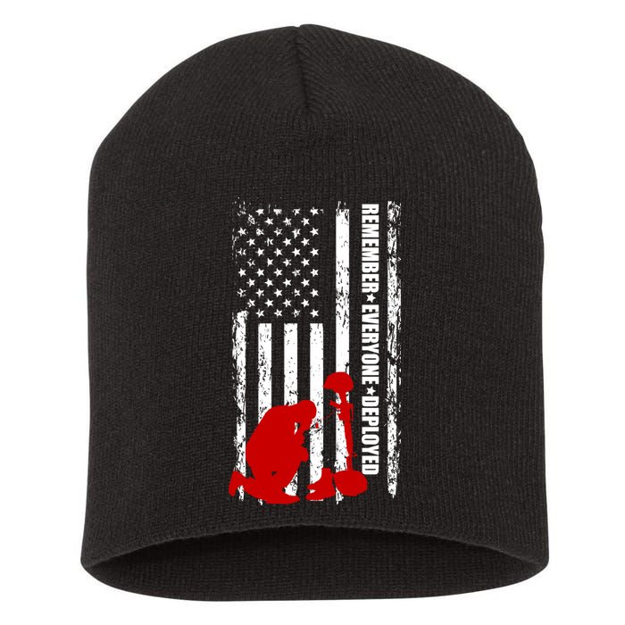 Remember Everyone Deployed Support Our Troops Short Acrylic Beanie