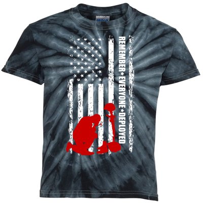 Remember Everyone Deployed Support Our Troops Kids Tie-Dye T-Shirt