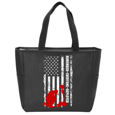 Remember Everyone Deployed Support Our Troops Zip Tote Bag