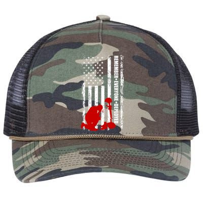 Remember Everyone Deployed Support Our Troops Retro Rope Trucker Hat Cap