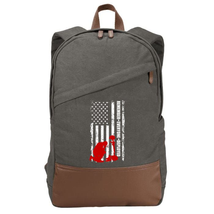 Remember Everyone Deployed Support Our Troops Cotton Canvas Backpack