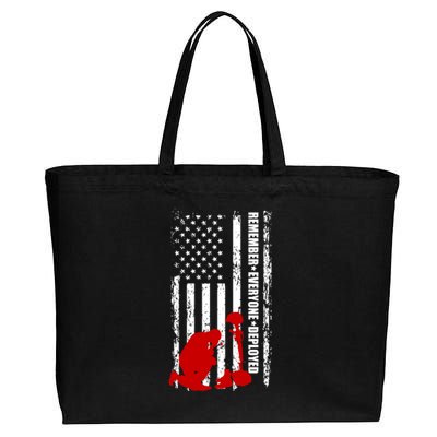 Remember Everyone Deployed Support Our Troops Cotton Canvas Jumbo Tote