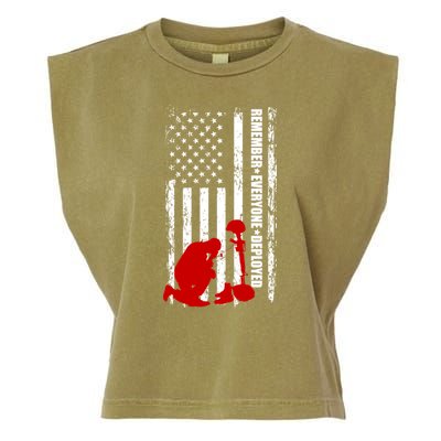 Remember Everyone Deployed Support Our Troops Garment-Dyed Women's Muscle Tee
