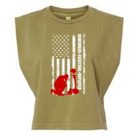 Remember Everyone Deployed Support Our Troops Garment-Dyed Women's Muscle Tee