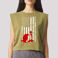 Remember Everyone Deployed Support Our Troops Garment-Dyed Women's Muscle Tee