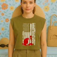 Remember Everyone Deployed Support Our Troops Garment-Dyed Women's Muscle Tee