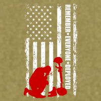 Remember Everyone Deployed Support Our Troops Garment-Dyed Women's Muscle Tee
