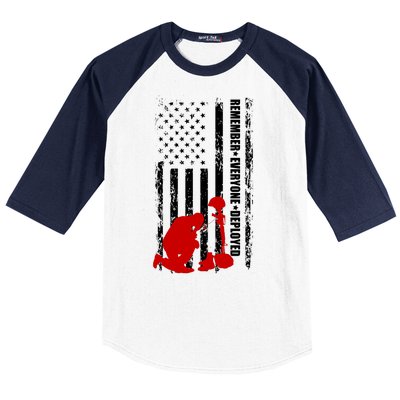 Remember Everyone Deployed Support Our Troops Baseball Sleeve Shirt