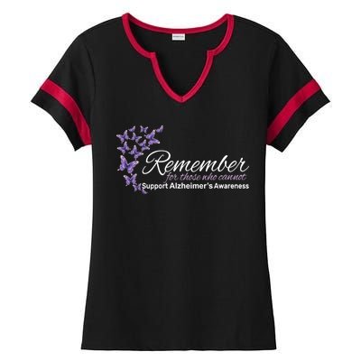 Remember For Those Who Cannot Alzheimers Awareness Ladies Halftime Notch Neck Tee