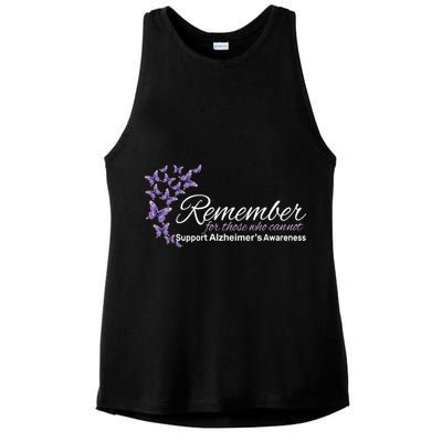 Remember For Those Who Cannot Alzheimers Awareness Ladies PosiCharge Tri-Blend Wicking Tank