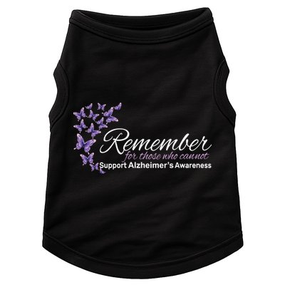 Remember For Those Who Cannot Alzheimers Awareness Doggie Tank