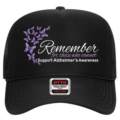 Remember For Those Who Cannot Alzheimers Awareness High Crown Mesh Back Trucker Hat