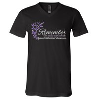 Remember For Those Who Cannot Alzheimers Awareness V-Neck T-Shirt