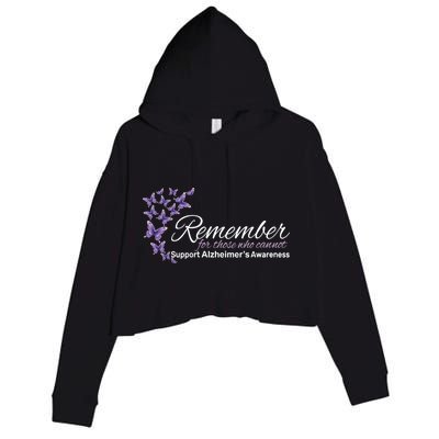 Remember For Those Who Cannot Alzheimers Awareness Crop Fleece Hoodie