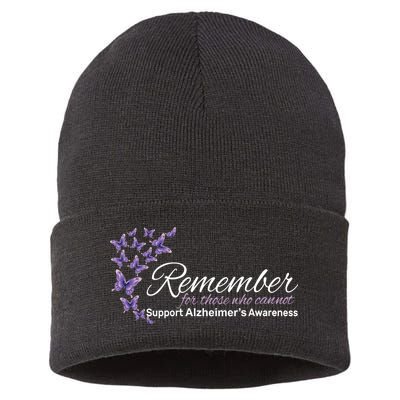 Remember For Those Who Cannot Alzheimers Awareness Sustainable Knit Beanie