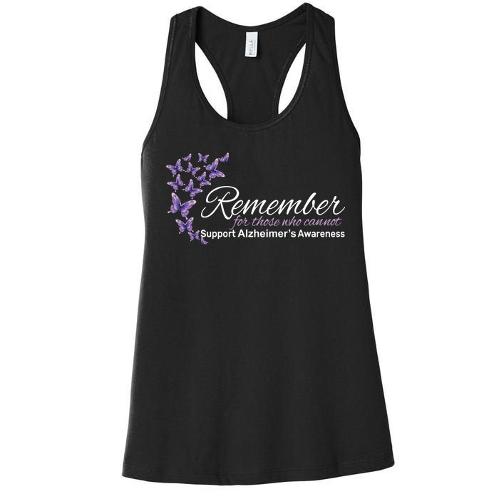 Remember For Those Who Cannot Alzheimers Awareness Women's Racerback Tank