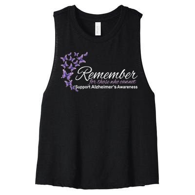 Remember For Those Who Cannot Alzheimers Awareness Women's Racerback Cropped Tank