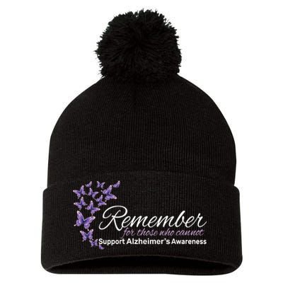 Remember For Those Who Cannot Alzheimers Awareness Pom Pom 12in Knit Beanie