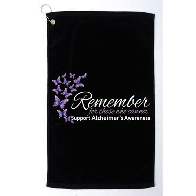 Remember For Those Who Cannot Alzheimers Awareness Platinum Collection Golf Towel