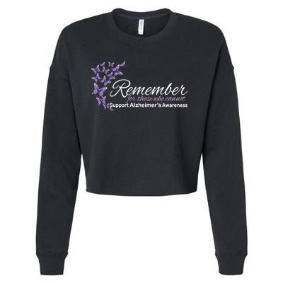 Remember For Those Who Cannot Alzheimers Awareness Cropped Pullover Crew