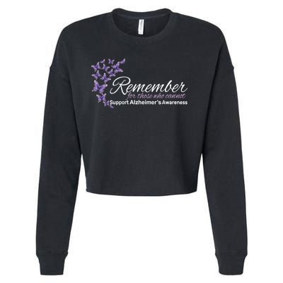 Remember For Those Who Cannot Alzheimers Awareness Cropped Pullover Crew