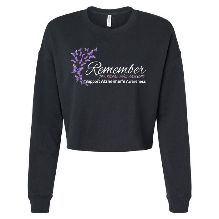 Remember For Those Who Cannot Alzheimers Awareness Cropped Pullover Crew