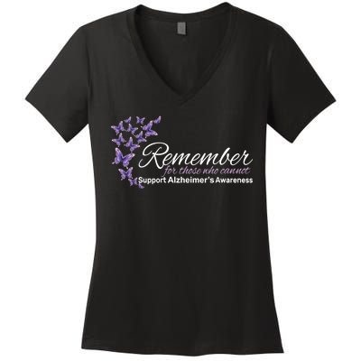 Remember For Those Who Cannot Alzheimers Awareness Women's V-Neck T-Shirt