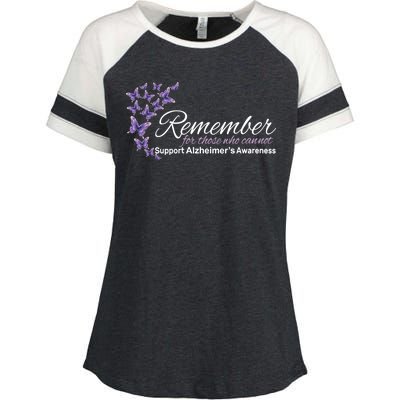 Remember For Those Who Cannot Alzheimers Awareness Enza Ladies Jersey Colorblock Tee